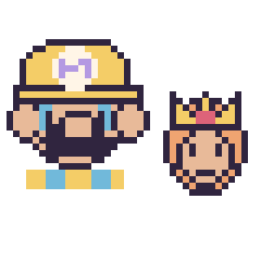 Pixel art Wario et Daisy mini, grille 40 × 40