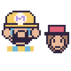 Pixel art Wario et Diddy Kong mini, grille 40 × 40