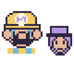 Pixel art Wario et Waluigi mini, grille 40 × 40