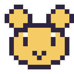 Pixel art Winnie l’ourson mini 16 × 16, grille 16 × 16