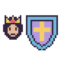 Pixel art Wonder Woman mini et Bouclier, grille 40 × 40