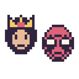 Pixel art Wonder Woman mini et Deadpool mini, grille 32 × 32