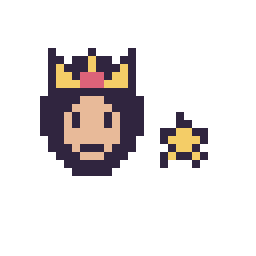 Pixel art Wonder Woman mini et Étoile mini, grille 32 × 32
