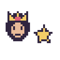 Pixel art Wonder Woman mini et Étoile simple 10 × 10, grille 32 × 32