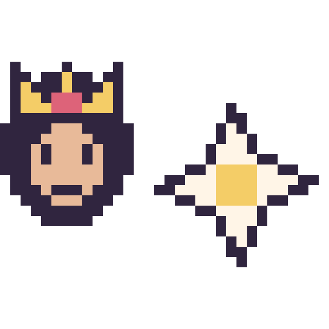 Modèle de pixel art Wonder Woman mini et Etoile nether Minecraft 16 × 16 sur une grille de 32 par 32 cases