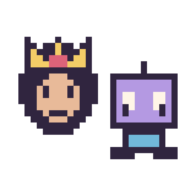 Modèle de pixel art Wonder Woman mini et Robot kawaii 16 × 16 sur une grille de 32 par 32 cases
