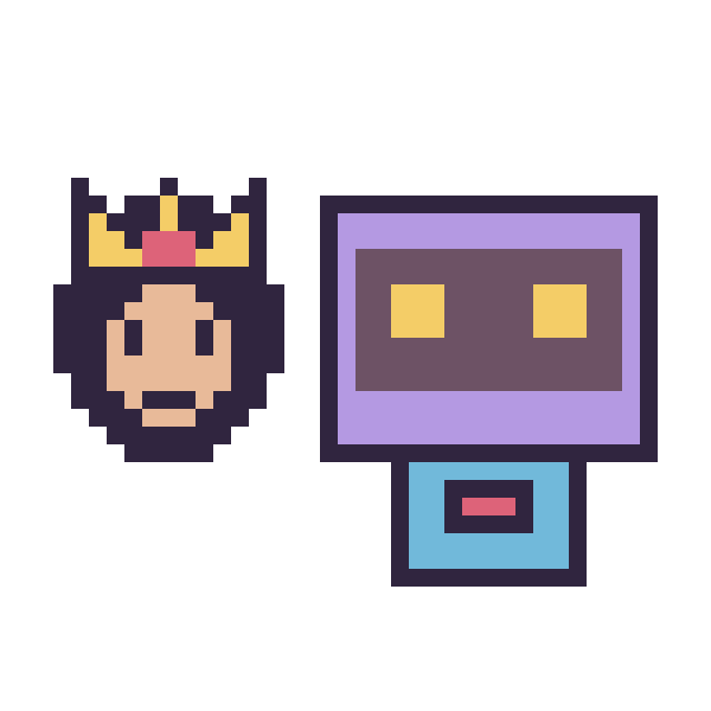 Modèle de pixel art Wonder Woman mini et Robot rétro sur une grille de 40 par 40 cases
