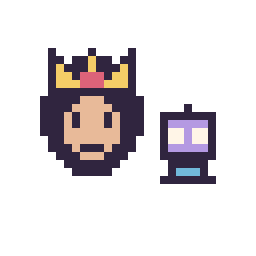 Pixel art Wonder Woman mini et Robot simple 10 × 10, grille 32 × 32
