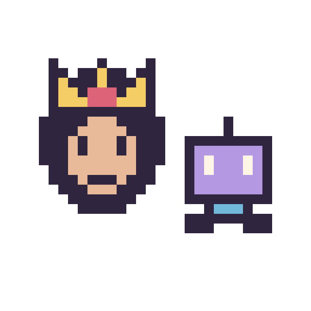 Modèle de pixel art Wonder Woman mini et Robot simple 12 × 12 sur une grille de 32 par 32 cases