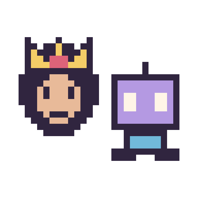 Modèle de pixel art Wonder Woman mini et Robot simple 16 × 16 sur une grille de 32 par 32 cases