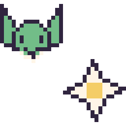 Pixel art Yoda mini et Etoile nether Minecraft 16 × 16, grille 32 × 32