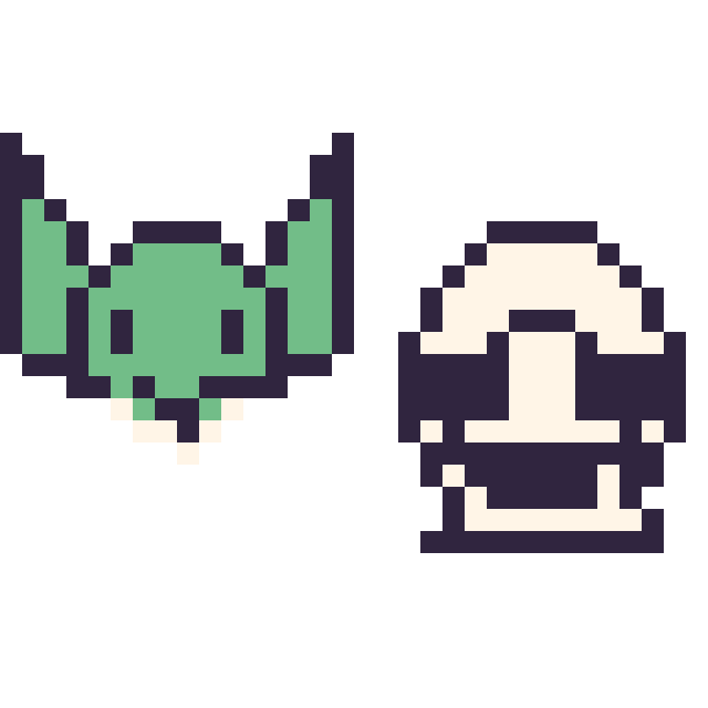 Modèle de pixel art Yoda mini et Stormtrooper mini sur une grille de 32 par 32 cases