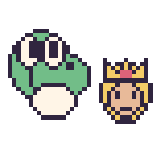 Pixel art Yoshi et Harmonie mini, grille 40 × 40