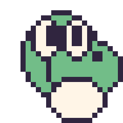 Pixel art Yoshi, grille 24 × 24