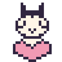 Pixel art Zèbre avec un cœur, grille 24 × 24