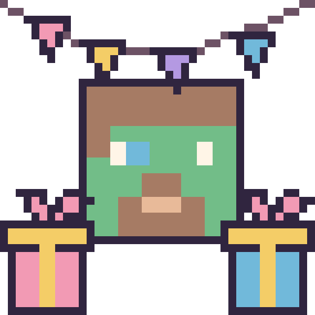 Modèle de pixel art Zombie Minecraft pour un anniversaire sur une grille de 40 par 40 cases