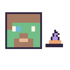 Pixel art Zombie Minecraft et Chapeau de sorcière simple 10 × 10, grille 40 × 40