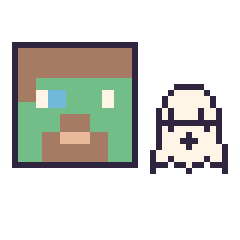 Pixel art Zombie Minecraft et Fantôme kawaii 16 × 16, grille 40 × 40