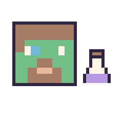 Pixel art Zombie Minecraft et Potion simple 12 × 12, grille 40 × 40