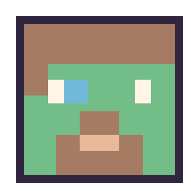 Modèle de pixel art Zombie Minecraft sur une grille de 24 par 24 cases