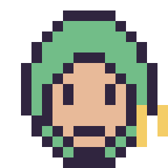 Pixel art Zoro mini 16 × 16, grille 16 × 16