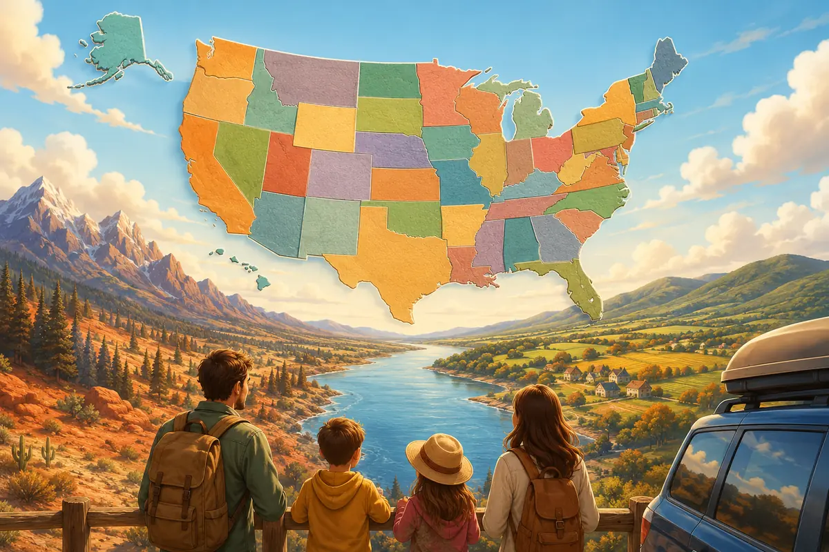 Vrai ou faux États des États-Unis en famille : 20 défis