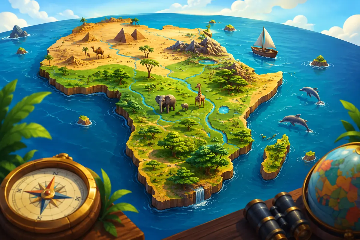 Quiz Pays d’Afrique 6-8 ans : 20 questions avec réponses