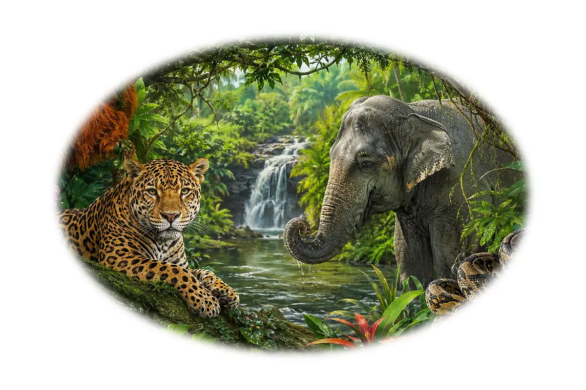 Découverte illustrée : Animaux de la jungle – 4-5 ans