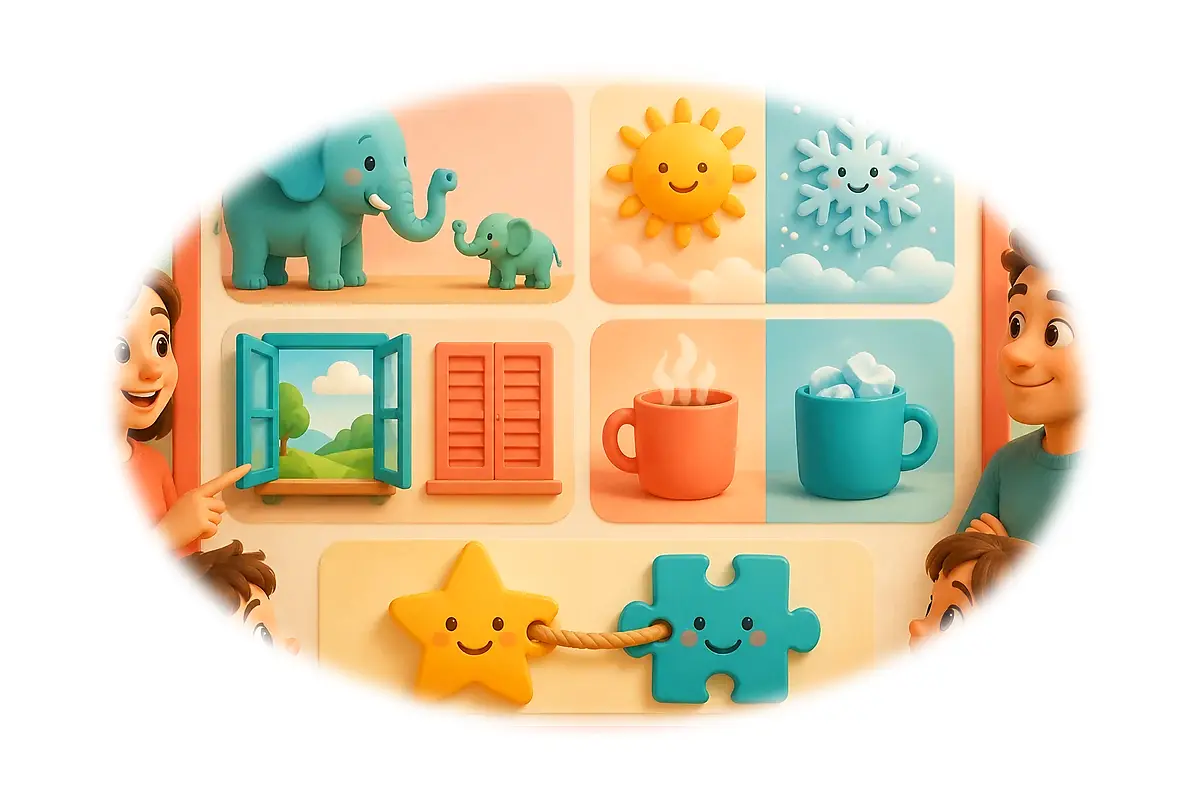 Quiz découverte : Synonymes et antonymes — 4-5 ans
