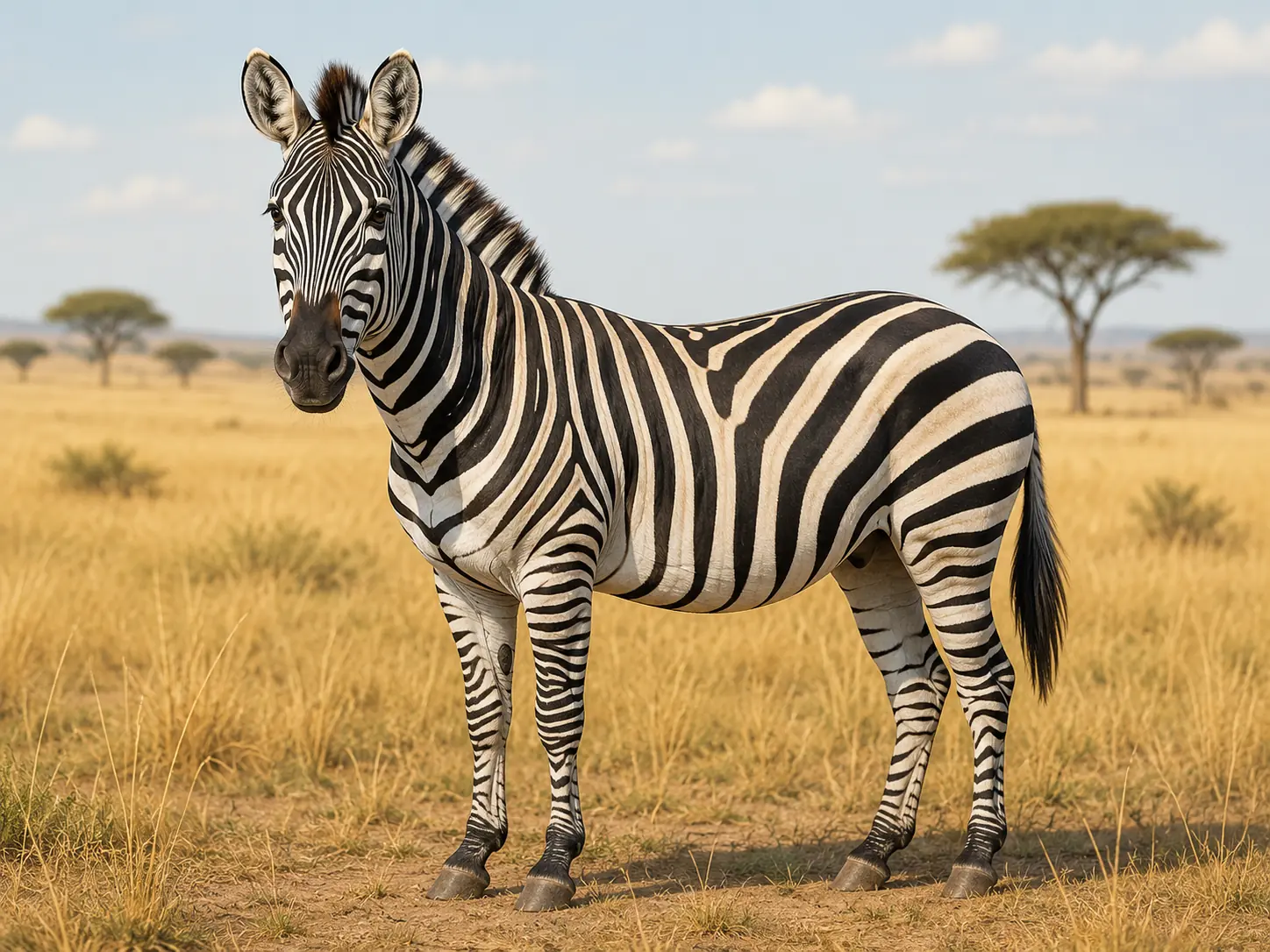Illustration pour la question : Quel animal est célèbre pour ses rayures noires et blanches ?