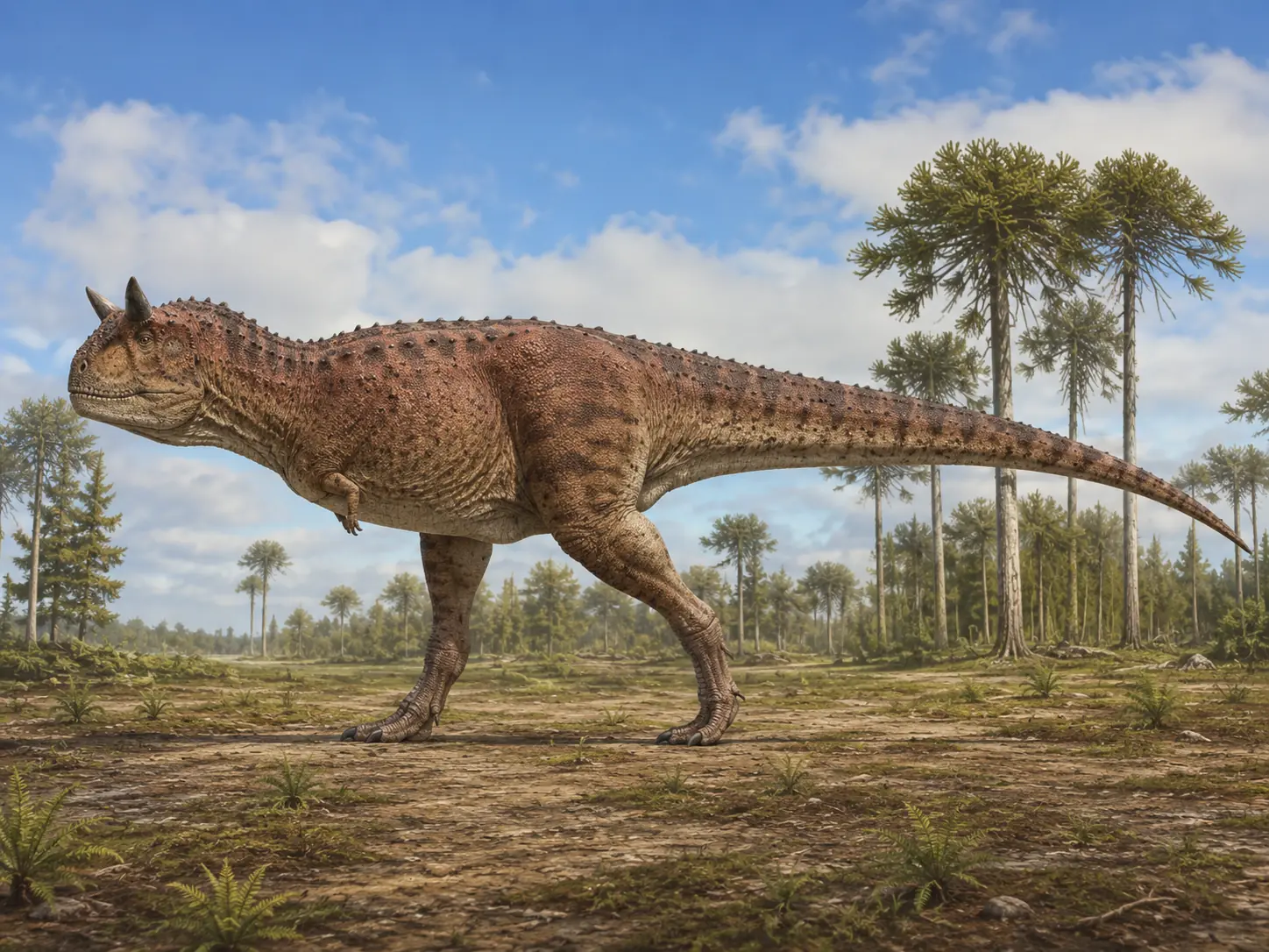 Illustration pour la question : Quel dinosaure avait deux cornes au-dessus des yeux et un museau très court ?
