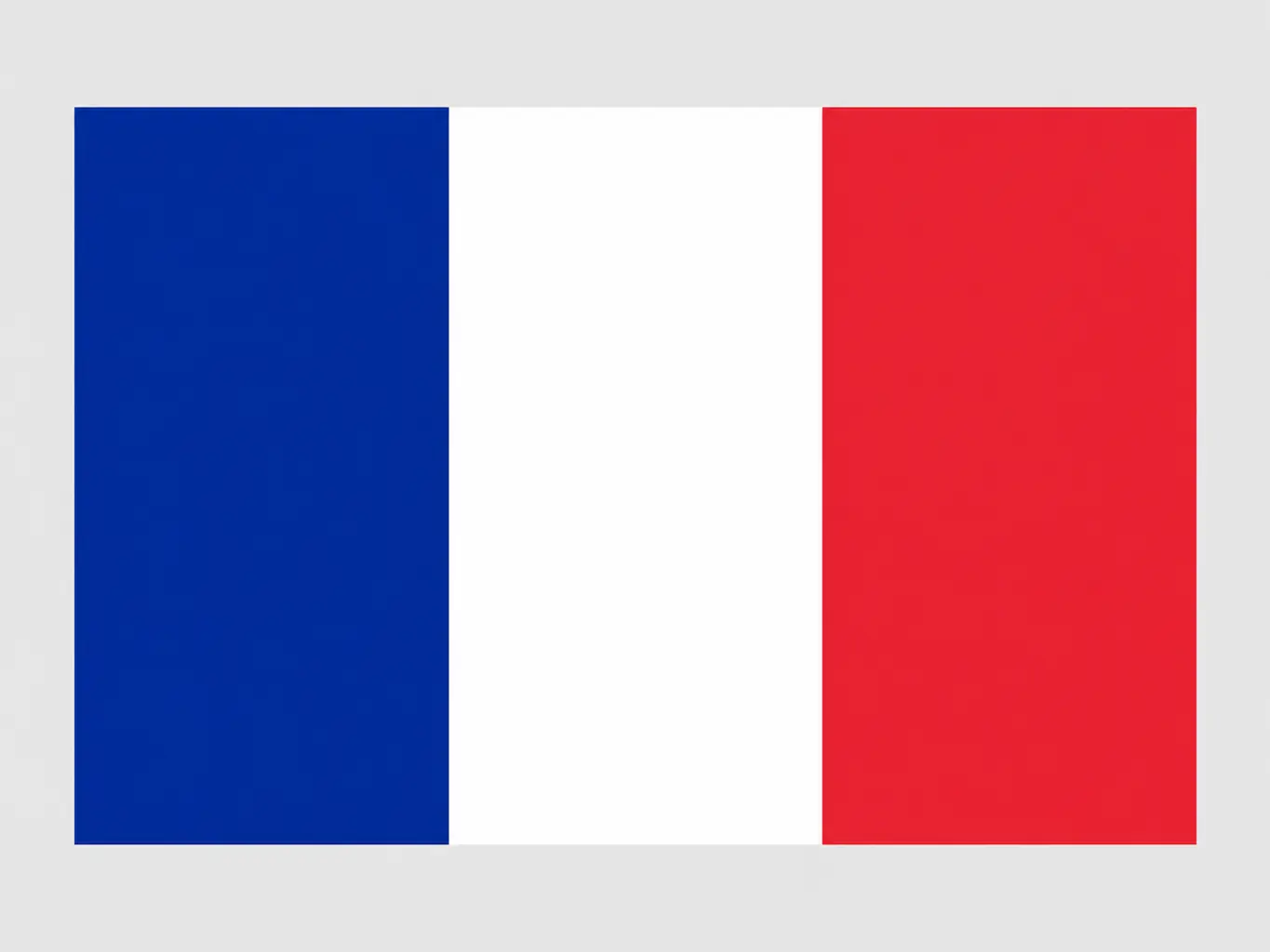 Illustration pour la question : Quel pays a un drapeau bleu, blanc et rouge en trois bandes verticales ?