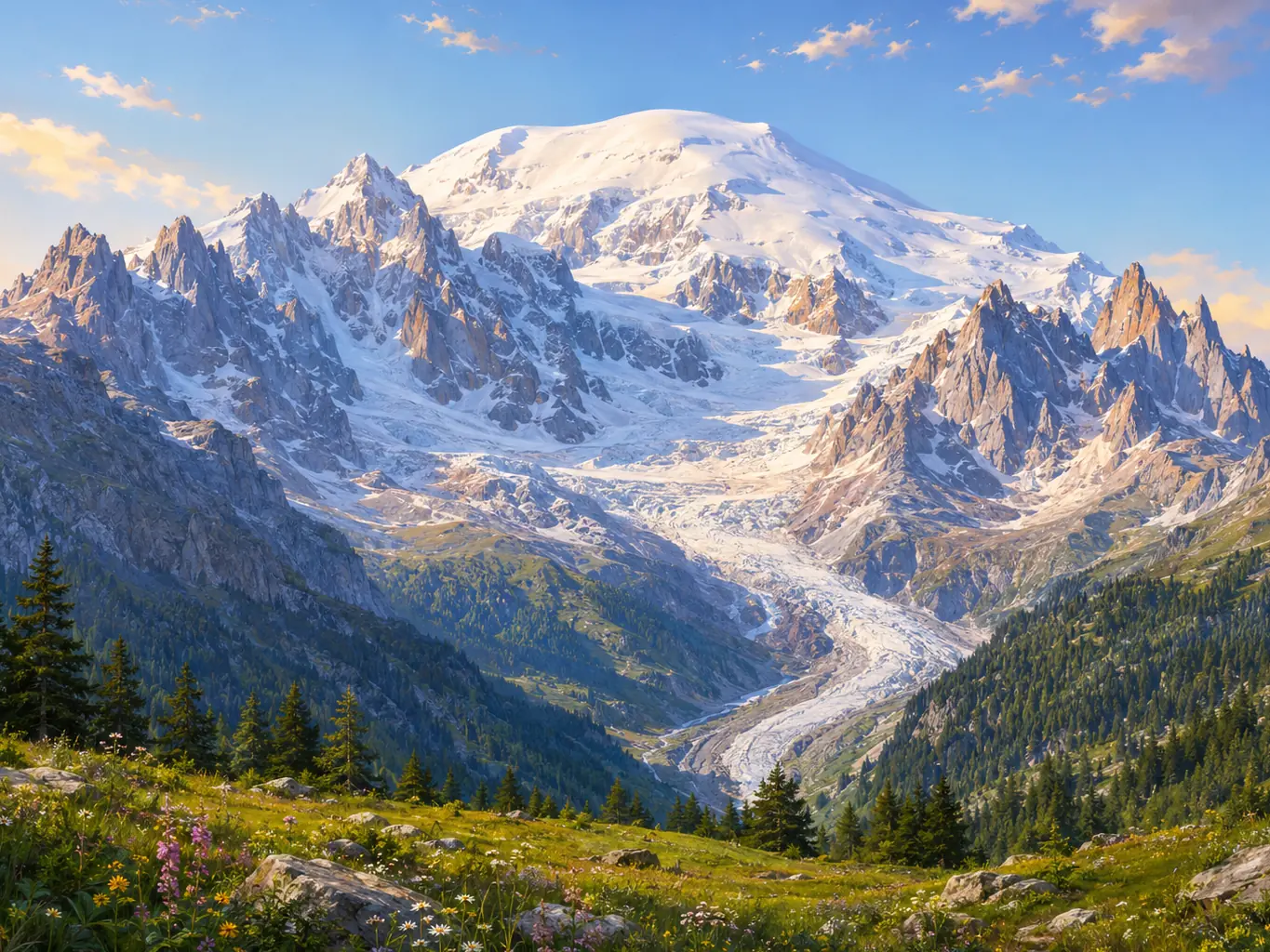 Illustration pour la question : Quel massif abrite le mont Blanc ?