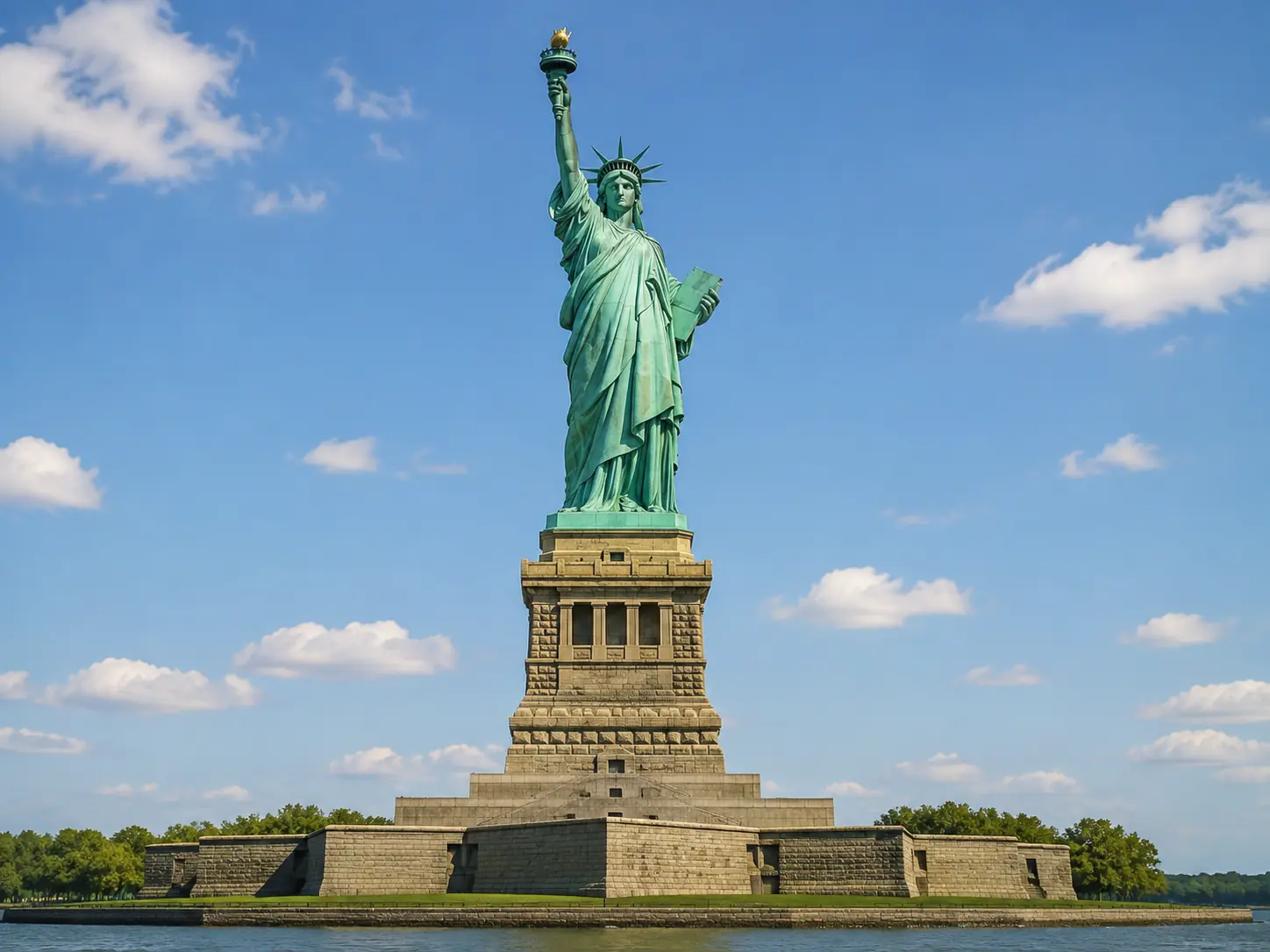 Illustration pour la question : Dans quelle ville ou zone se trouve La statue de la Liberté ?