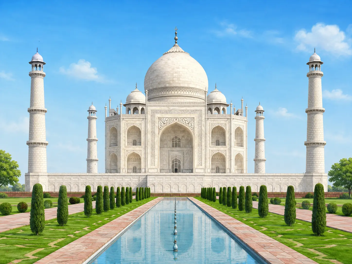 Illustration pour la question : Dans quelle ville ou zone se trouve Le Taj Mahal ?