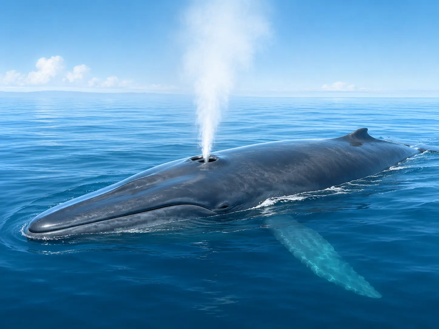 Illustration pour la question : Quel mammifère marin utilise un évent au sommet de la tête pour respirer ?