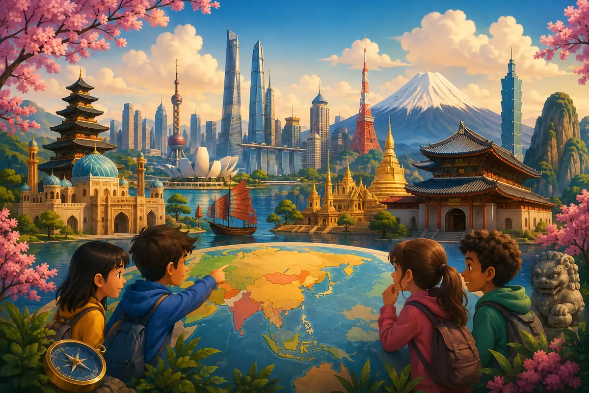 Quiz Capitales d’Asie pour enfants et famille