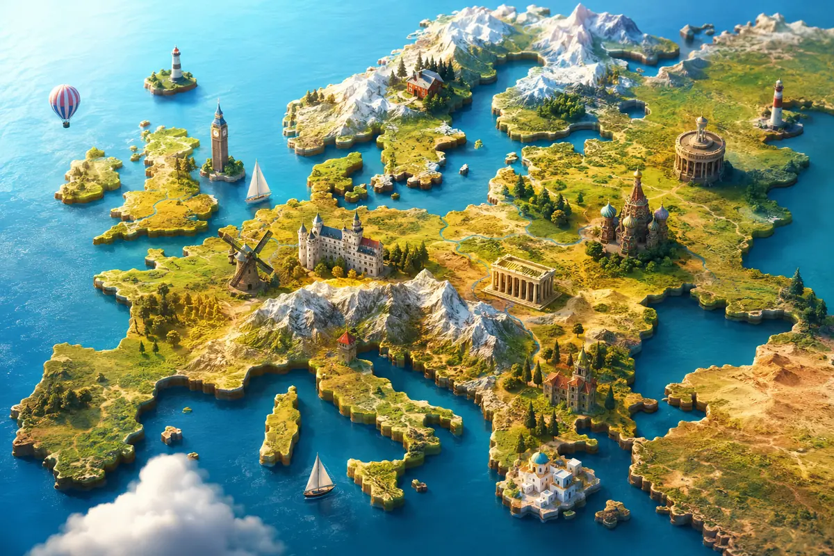 Quiz Pays d’Europe pour enfants et famille