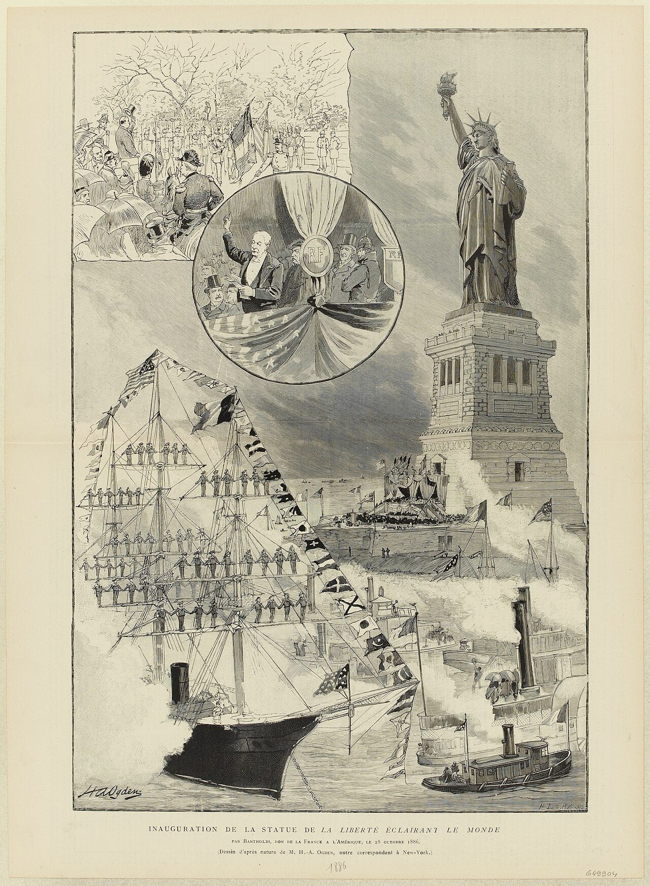 Auguste Bartholdi. La Liberté éclairant le monde à Paris
