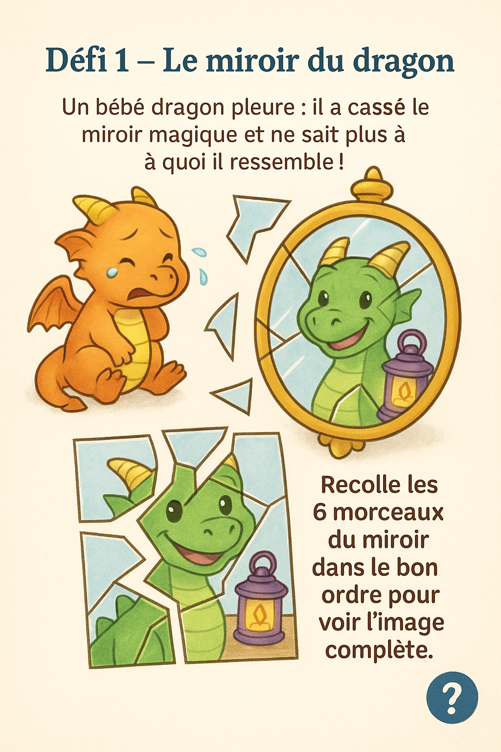 Puzzle du miroir gardé par un dragon